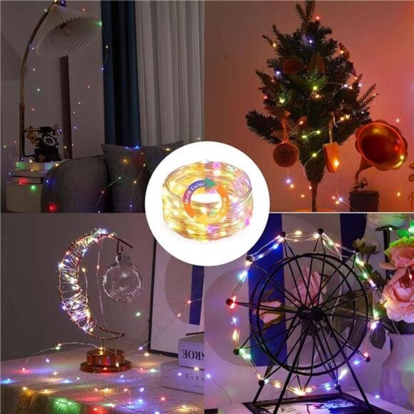 Battery Operated Fairy String Lights 50 LEDs Warm White Multi Color Twinkle Ligh - Picture 7 of 8